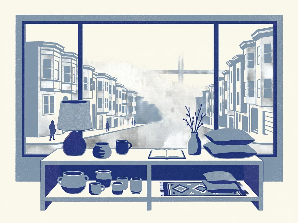 Illustration of home goods shops in San Francisco