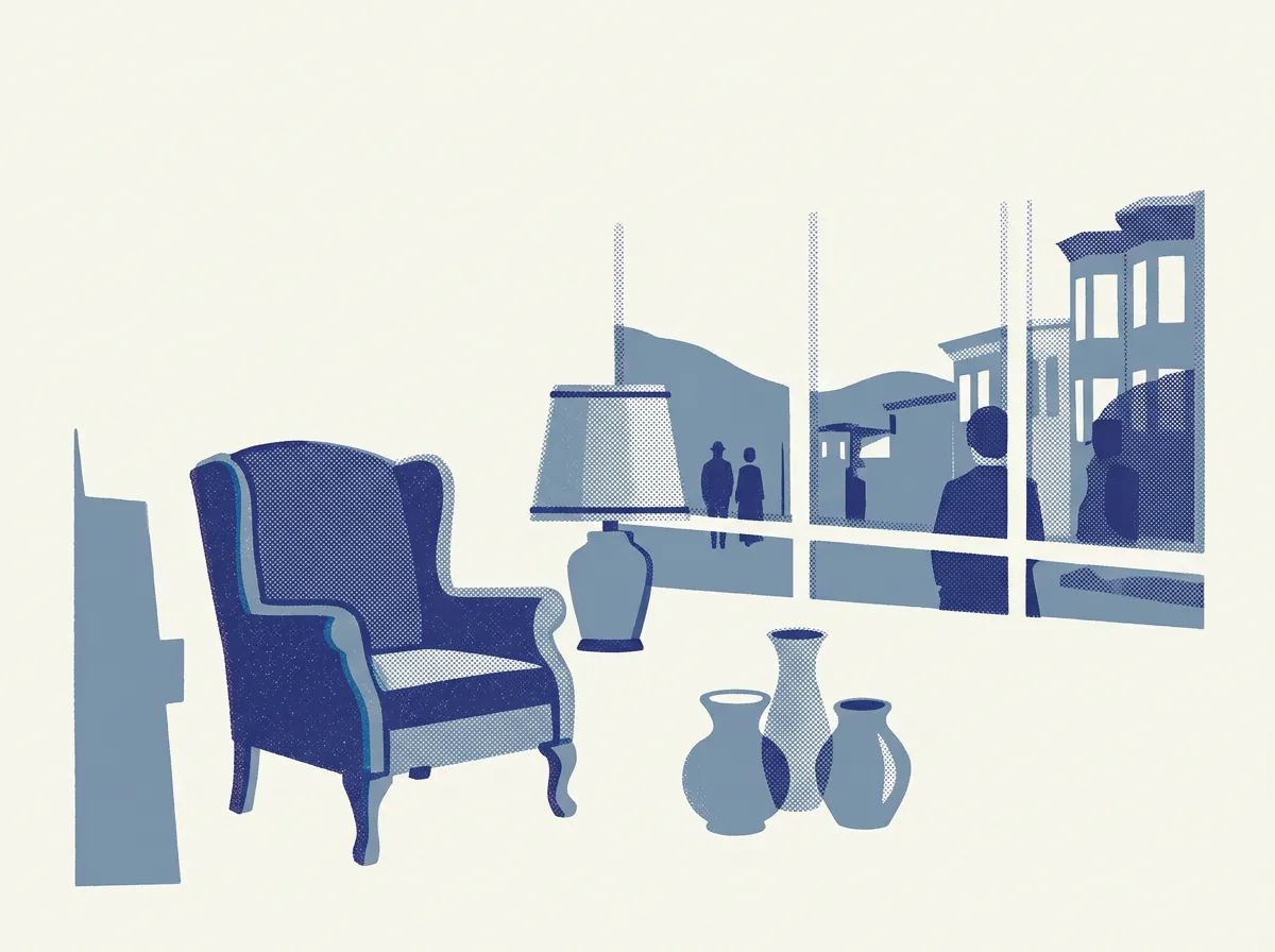 Illustration of vintage and antique shops in the Mission
