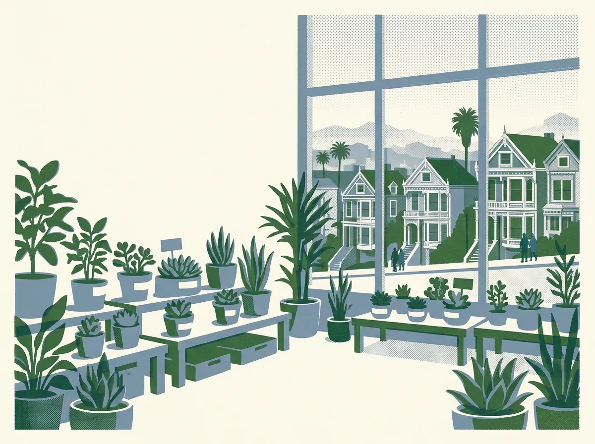 Illustration of plant nurseries in San Francisco